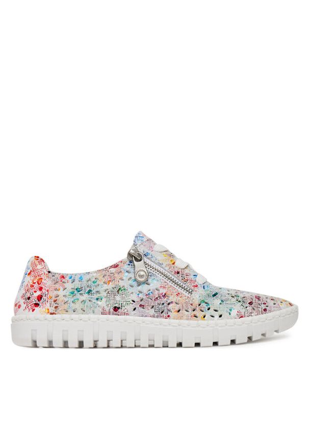 Rieker Sneakersy M2306-90 Biały. Kolor: biały. Materiał: skóra, zamsz