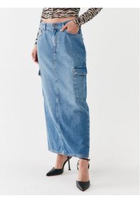 only - ONLY Spódnica jeansowa 15316074 Niebieski Regular Fit. Kolor: niebieski. Materiał: bawełna