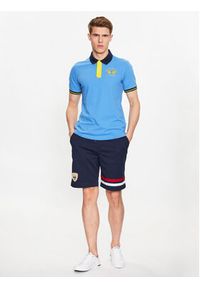 La Martina Polo VMP005 PK001 Niebieski Slim Fit. Typ kołnierza: polo. Kolor: niebieski. Materiał: bawełna #4