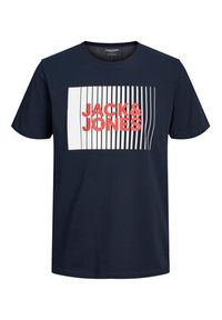 Jack & Jones - Jack&Jones T-Shirt Corp 12233999 Granatowy Standard Fit. Kolor: niebieski. Materiał: bawełna