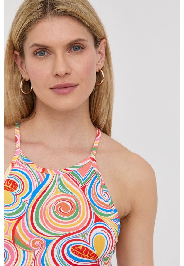 Love Moschino top damski odkryte plecy. Typ kołnierza: dekolt halter. Materiał: dzianina