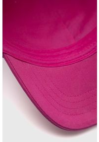 GAP czapka z daszkiem bawełniana dziecięca kolor różowy gładka. Kolor: różowy. Materiał: bawełna. Wzór: gładki #4