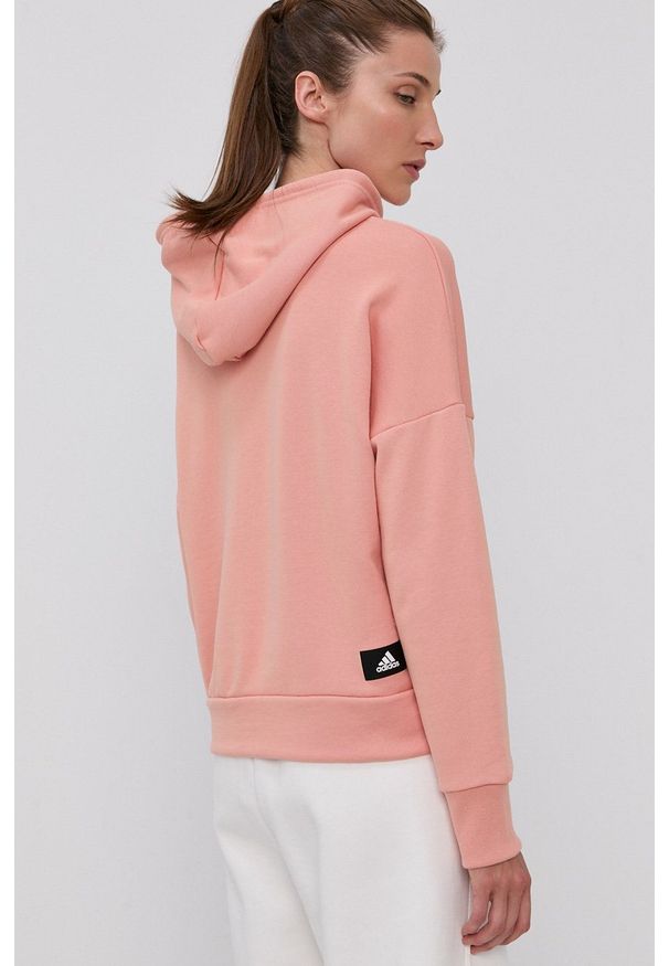 adidas Performance - Bluza. Kolor: pomarańczowy. Materiał: dzianina, materiał. Długość rękawa: długi rękaw. Długość: długie. Wzór: nadruk