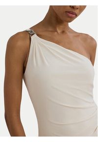 Lauren Ralph Lauren - LAUREN RALPH LAUREN Sukienka wieczorowa 253751483020 Écru Slim Fit. Materiał: syntetyk. Styl: wizytowy