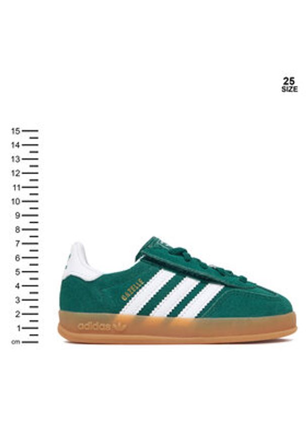 Adidas - adidas Sneakersy Gazelle Indoor Comfort Closure Elastic Lace IH9130 Zielony. Kolor: zielony. Materiał: zamsz, skóra. Model: Adidas Gazelle
