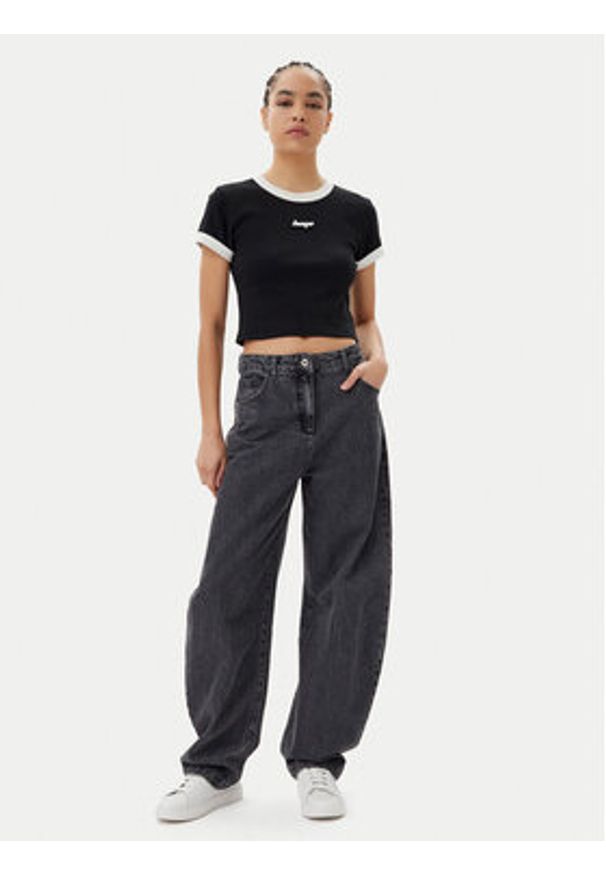 Hugo - HUGO T-Shirt Dalia 50537476 Czarny Slim Fit. Kolor: czarny. Materiał: bawełna