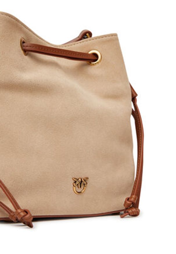 Pinko - PINKO Torebka Secchiello Mini PE 25 PLTT 104303 A2CC Beżowy. Kolor: beżowy. Materiał: skórzane, zamszowe
