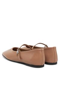 Calvin Klein Baleriny Ballerina New Buckle - Lth HW0HW02483 Brązowy. Kolor: brązowy. Materiał: skóra #6