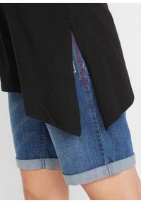 bonprix - Asymetryczny długi T-shirt z mieszanki bawełny z wiskozą. Kolor: czarny. Materiał: wiskoza, bawełna. Długość rękawa: krótki rękaw. Długość: krótkie, długie #2