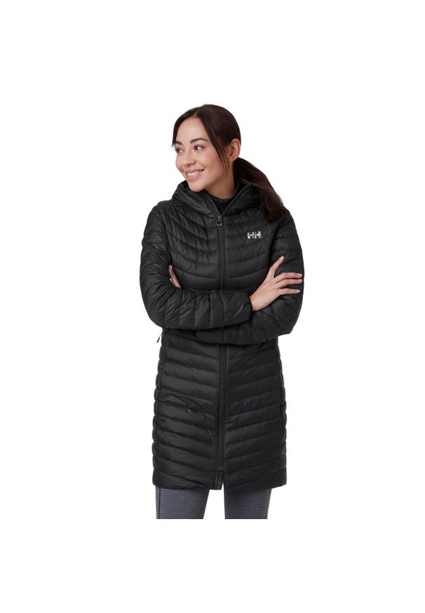 Płaszcz puchowy damski Helly Hansen Verglas Long Down Insulator. Kolor: szary, wielokolorowy, czarny. Materiał: puch. Sport: turystyka piesza
