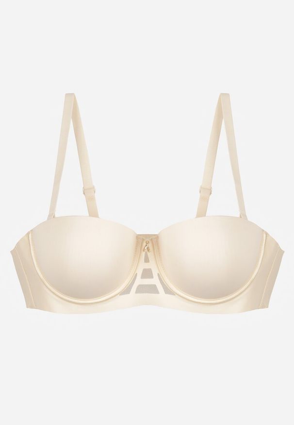 Renee - Jasnobeżowy Klasyczny Biustonosz Typu Balkonetka Doriesana. Kolor: beżowy. Materiał: jeans