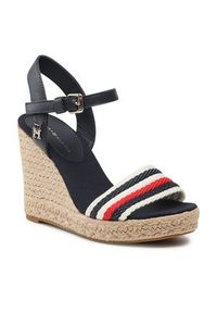 TOMMY HILFIGER - Tommy Hilfiger Espadryle Corporate Wedge FW0FW07086 Kolorowy. Materiał: materiał. Wzór: kolorowy #5