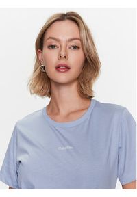Calvin Klein Jeans T-Shirt Micro Logo K20K205454 Błękitny Regular Fit. Kolor: niebieski. Materiał: bawełna
