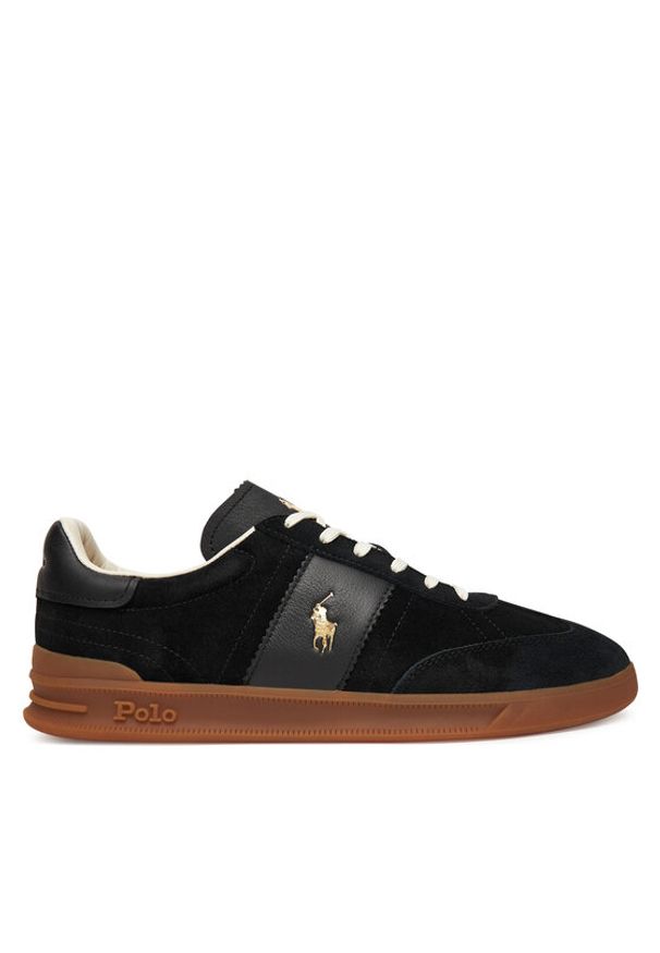 Polo Ralph Lauren Sneakersy 809978010001 Czarny. Kolor: czarny. Materiał: zamsz, skóra