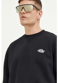 Dickies bluza męska kolor czarny gładka. Kolor: czarny. Materiał: dzianina, prążkowany. Wzór: gładki #3