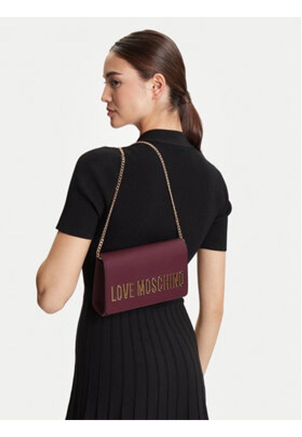 Love Moschino - LOVE MOSCHINO Torebka JC4103PP1NKD0552 Bordowy. Kolor: czerwony. Materiał: skórzane