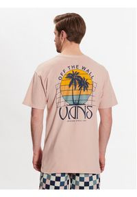 Vans T-Shirt Sunset Dual Palm Vintage Ss Tee VN0006CH Różowy Regular Fit. Kolor: różowy. Materiał: bawełna. Styl: vintage
