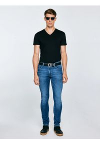 Big-Star - Jeansy męskie skinny z przetarciami niebieskie Jeffray 366. Stan: obniżony. Kolor: niebieski. Sezon: lato. Styl: klasyczny