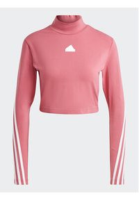 Adidas - adidas Bluzka Future Icons 3-Stripes Mock Neck Top IB8525 Różowy Slim Fit. Kolor: różowy. Materiał: bawełna #6