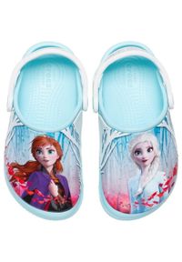 Klapki Crocs dla dzieci Fl Ol Disney Frozen 2 Clog błękitne 206167 4O9. Kolor: wielokolorowy. Wzór: motyw z bajki