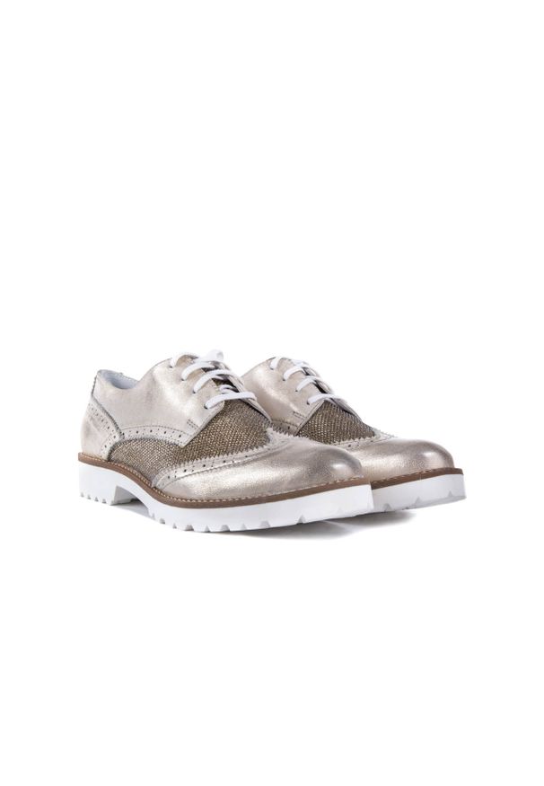 Półbuty Bayla-099 8734 K.Złoto, Skóra naturalna. Kolor: złoty. Materiał: skóra. Szerokość cholewki: normalna