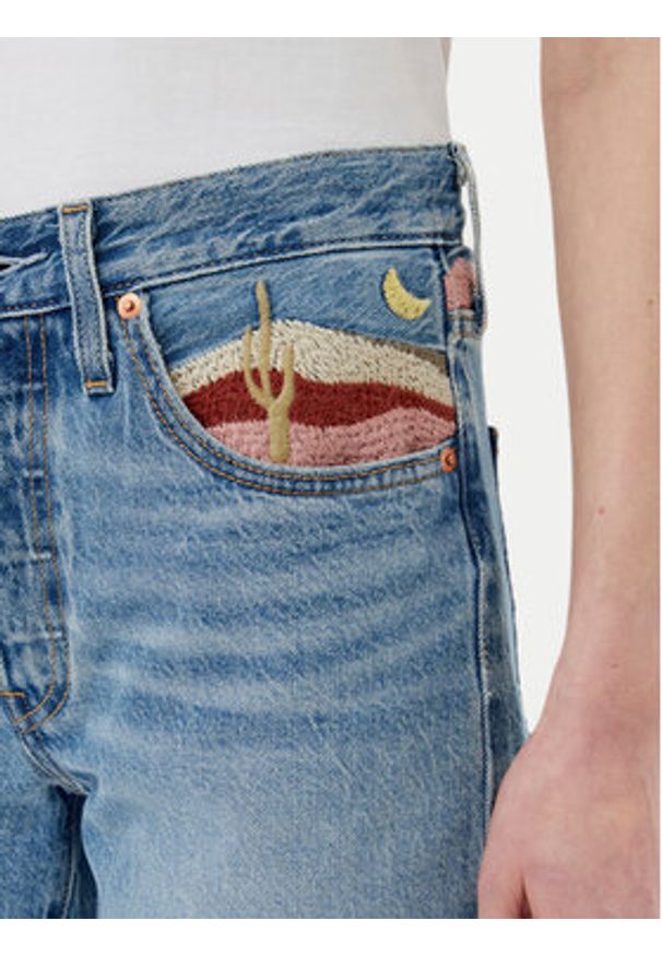 Levi's® Szorty jeansowe 501® 85833-0078 Błękitny Regular Fit. Kolor: niebieski. Materiał: bawełna