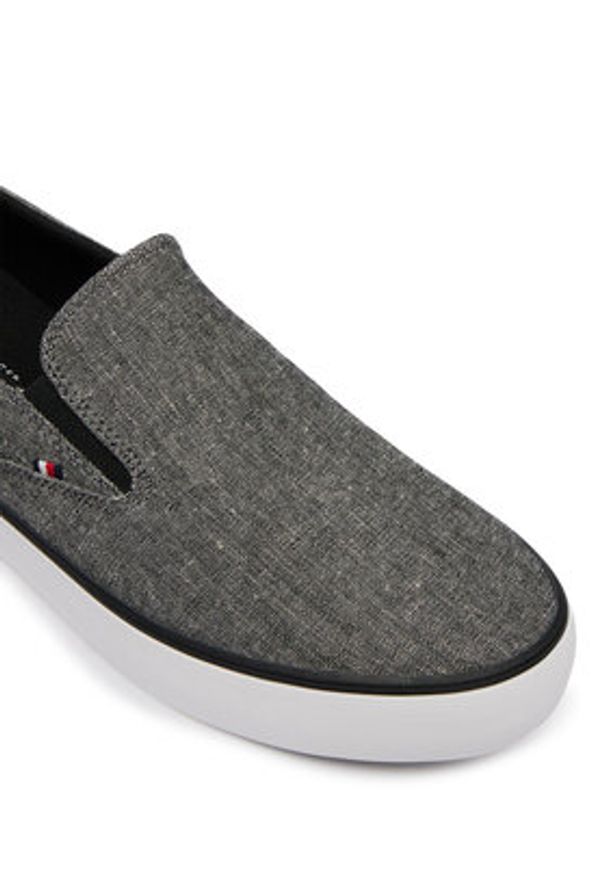 TOMMY HILFIGER - Tommy Hilfiger Tenisówki Harlem Core Ii Slip On Chambray FM0FM05819 Szary. Zapięcie: bez zapięcia. Kolor: szary. Materiał: materiał