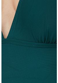 Answear Lab jednoczęściowy strój kąpielowy kolor zielony lekko usztywniona miseczka. Kolor: zielony. Materiał: materiał