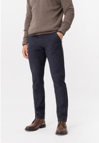 Volcano - Bawełniane chino R-RICK. Kolor: niebieski. Materiał: bawełna. Styl: klasyczny, elegancki