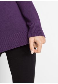 Sweter bawełniany z golfem bonprix ciemny lila. Typ kołnierza: golf. Kolor: fioletowy. Materiał: bawełna. Długość rękawa: długi rękaw. Długość: długie #4