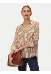Vero Moda Koszula Bumpy 10275283 Beżowy Regular Fit. Kolor: beżowy. Materiał: wiskoza #1