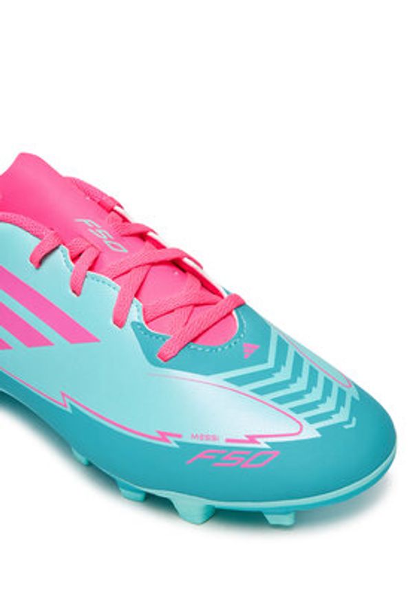 Adidas - adidas Buty do piłki nożnej F50 Club Messi Firm/Multi-Ground IH0929 Turkusowy. Kolor: turkusowy. Materiał: skóra