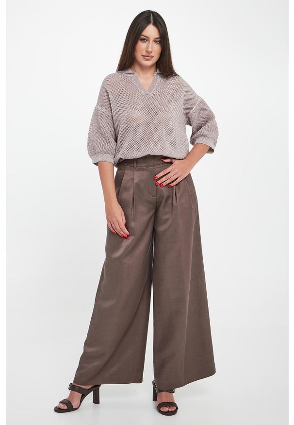 Sweter damski z kołnierzem polo PESERICO. Typ kołnierza: polo