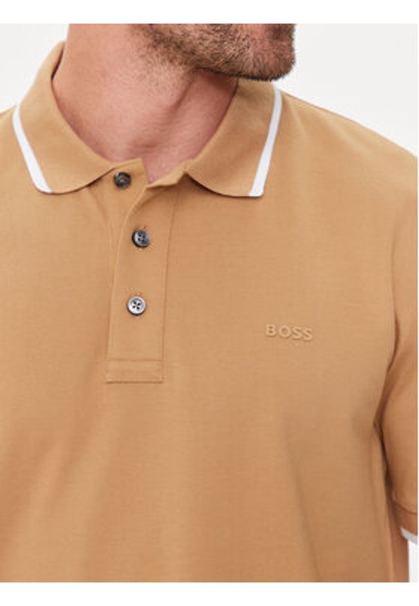 BOSS - Boss Polo Parlay 190 50494697 Beżowy Regular Fit. Typ kołnierza: polo. Kolor: beżowy. Materiał: bawełna