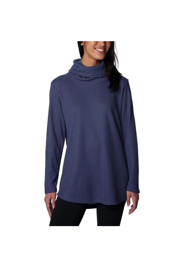 columbia - Bluza damska Columbia Holly Hideaway Waffle Cowl Neck. Typ kołnierza: kaptur. Kolor: niebieski. Materiał: materiał, syntetyk