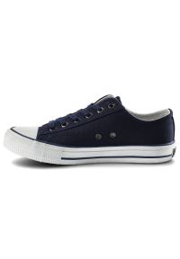 Big-Star - Granatowe Trampki Big Star Damskie Modne Obuwie. Okazja: na co dzień, do pracy, na spacer. Zapięcie: pasek. Kolor: niebieski. Materiał: guma, jeans, materiał. Szerokość cholewki: normalna. Styl: sportowy, klasyczny, casual #3