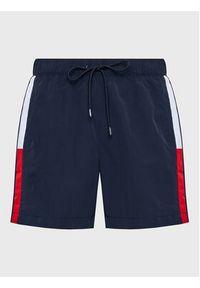 TOMMY HILFIGER - Tommy Hilfiger Szorty kąpielowe UM0UM02730 Granatowy Slim Fit. Kolor: niebieski. Materiał: syntetyk #4