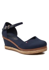 TOMMY HILFIGER - Tommy Hilfiger Półbuty Basic Closed Toe Mid Wedge FW0FW04787 Granatowy. Kolor: niebieski #3