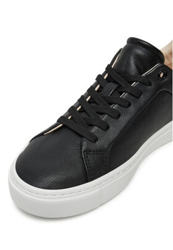 Calvin Klein Sneakersy Cupsole Lace Up W/Ml HW0HW02288 Czarny. Kolor: czarny. Materiał: skóra