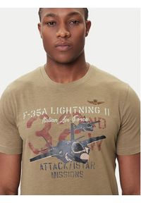 Aeronautica Militare T-Shirt 252TS2472UJ00708 Beżowy Regular Fit. Kolor: beżowy. Materiał: bawełna #5