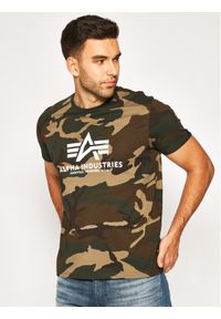 Alpha Industries T-Shirt Basic 100501C Zielony Regular Fit. Kolor: brązowy. Materiał: bawełna #1