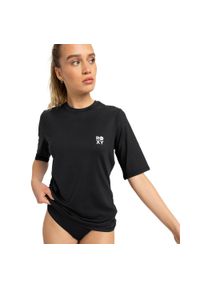 Roxy - Koszulka rash vest z krótkim rękawem dla Kobiety HAPPY WAVES Czarny. Kolor: szary. Materiał: elastan, poliester, materiał. Długość: krótkie