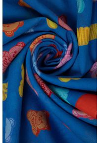 MOSCHINO - Moschino Szal bawełniany kolor beżowy wzorzysty. Kolor: beżowy. Materiał: bawełna