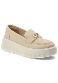 Półbuty damskie Vinceza, ze skóry naturalnej licowej ozdobna klamra wygodna platforma styl casual, beżowe, 39974. Okazja: na co dzień. Zapięcie: klamry. Kolor: beżowy. Materiał: skóra. Wzór: aplikacja. Obcas: na platformie. Styl: casual #1