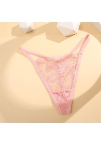 Intica - Stringi koronkowe z wycięciami na specjalne okazje Sangsuk. Kolor: różowy. Materiał: koronka. Wzór: koronka #1