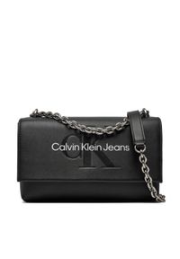 Calvin Klein Jeans Torebka Sculpted Ew Flat W/Chain25 Mono K60K612221 Czarny. Kolor: czarny. Materiał: skórzane #1