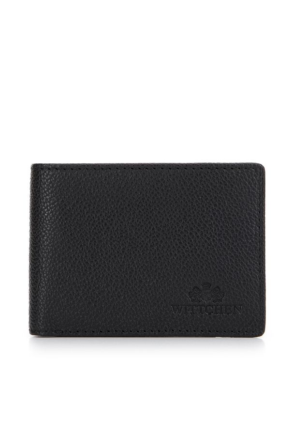 Wittchen - Męski portfel skórzany mały prosty czarny. Kolor: czarny. Materiał: skóra