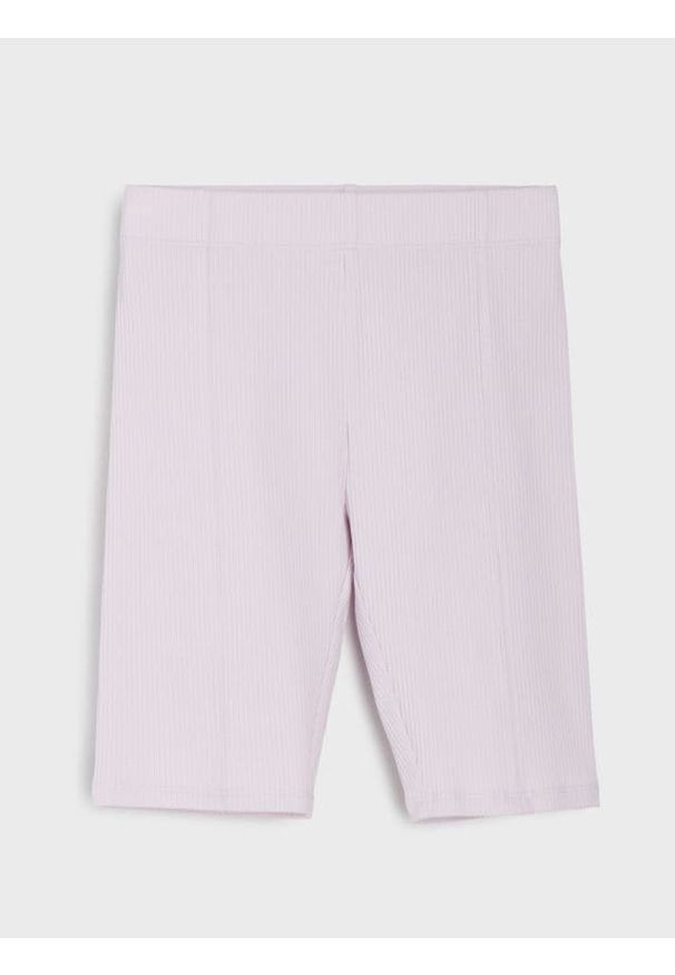 Sinsay - Prążkowane kolarki z bawełny - fioletowy. Kolor: fioletowy. Materiał: prążkowany, bawełna