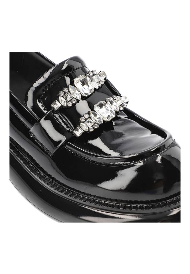 Czarne Półbuty Tuffoni Damskie Eleganckie Obuwie. Okazja: na co dzień. Kolor: czarny. Materiał: skóra, lakier. Styl: casual, elegancki, klasyczny