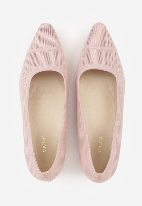 Born2be - Różowe Czółenka VICES z Dzianiny na Słupku z Amortyzującą Wkładką Waesbella. Okazja: do pracy, na co dzień. Kolor: różowy. Materiał: dzianina. Obcas: na słupku. Styl: elegancki, casual